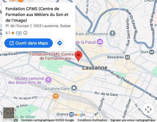 Plan d'accès : Place de l'Europe 7, 1003 Lausanne